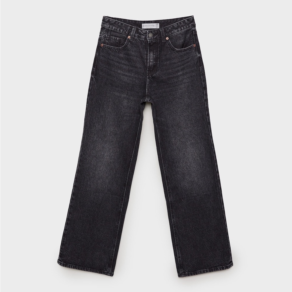 Stradivarius jean D92 STRAIGHT WIDE BLACK